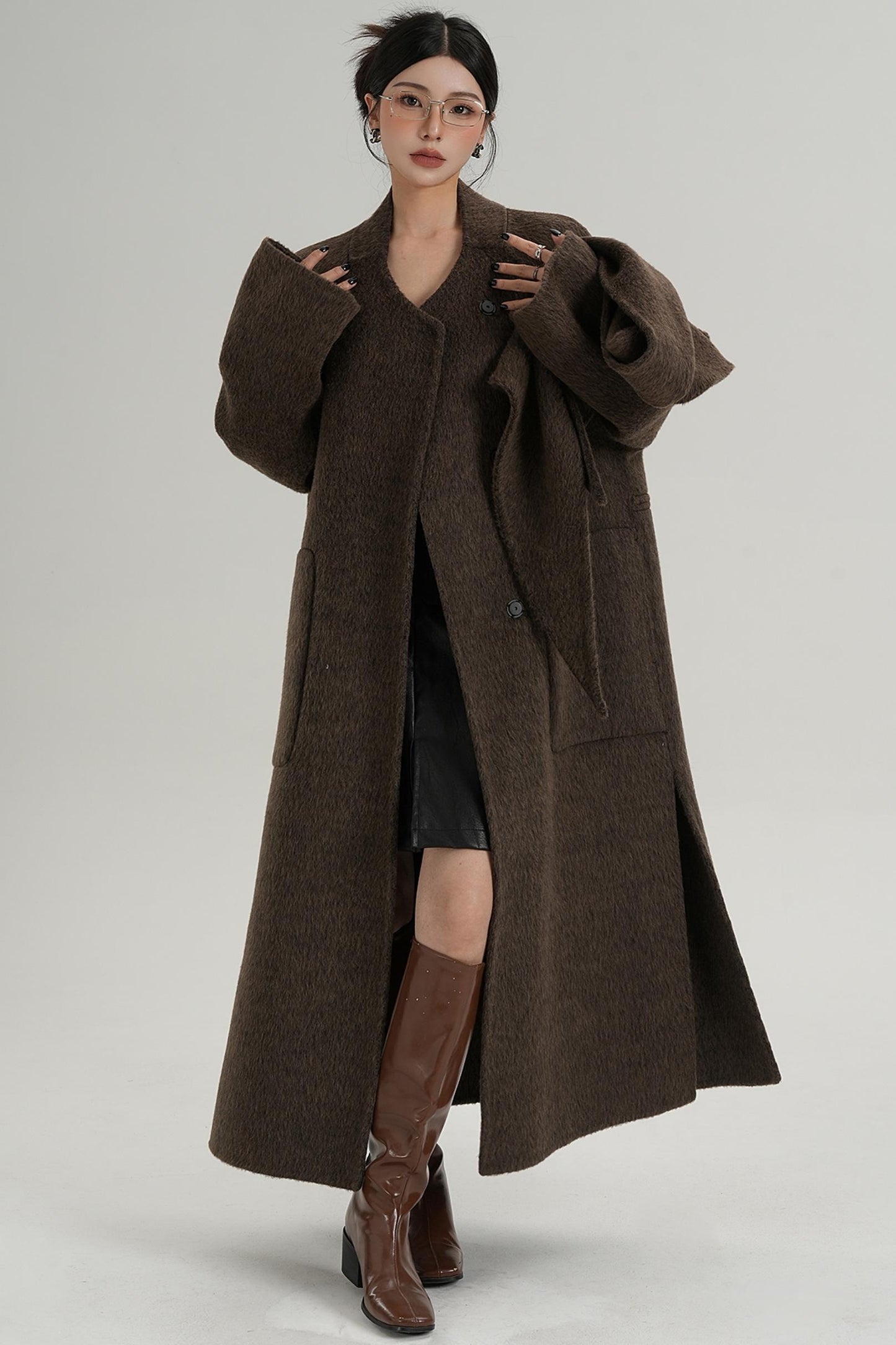 Woolen Elegance Long Jacket