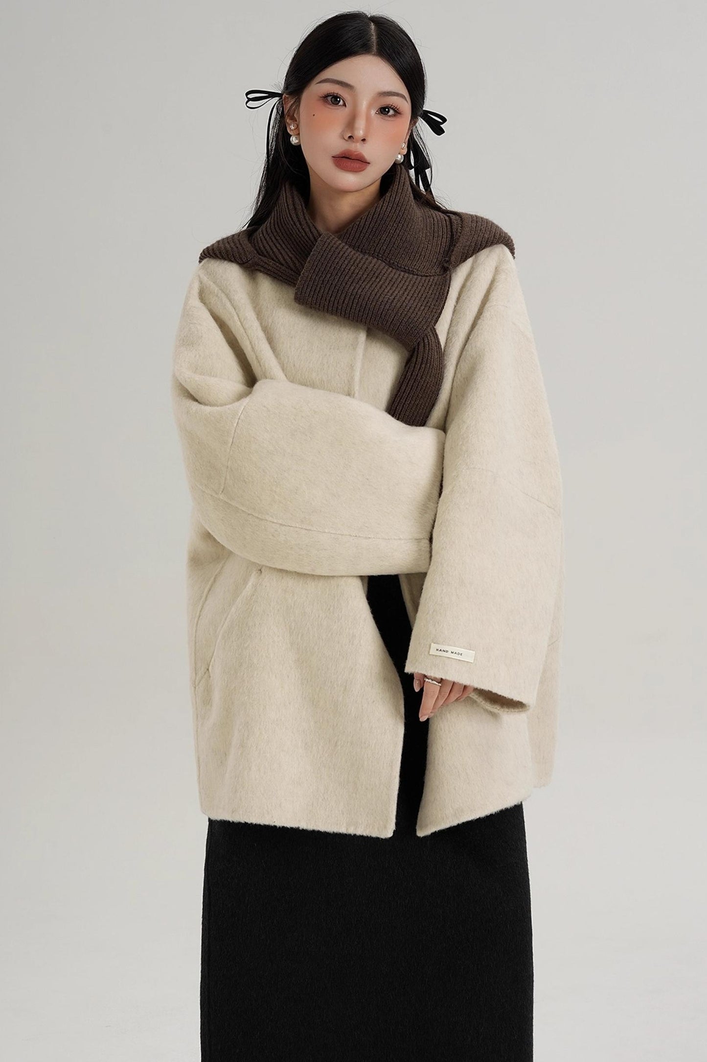 Elegant Chestnut Wool Coat