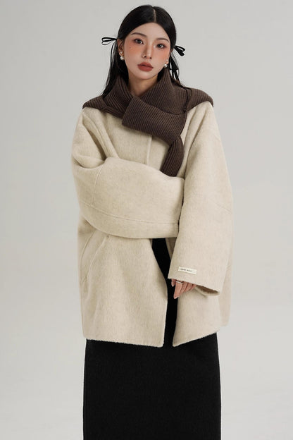 Elegant Chestnut Wool Coat