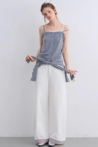 Gray Wool Cardigan Set