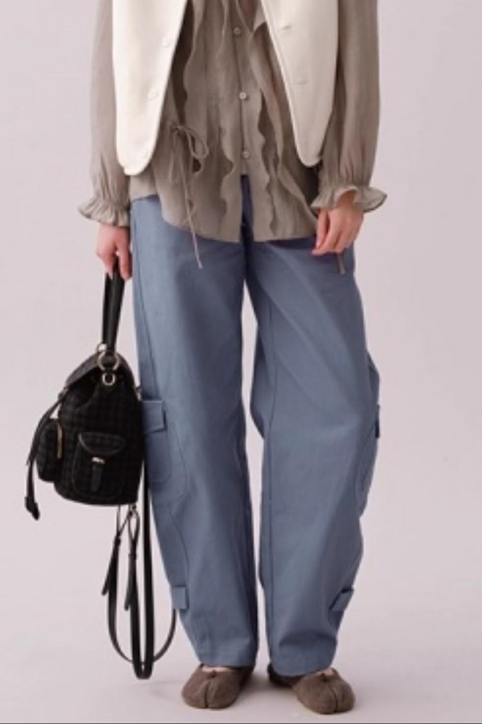 Retro Cotton Wide-Leg Pants