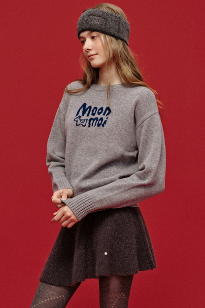 Jacquard-Haarband aus Wolle mit breiter Krempe