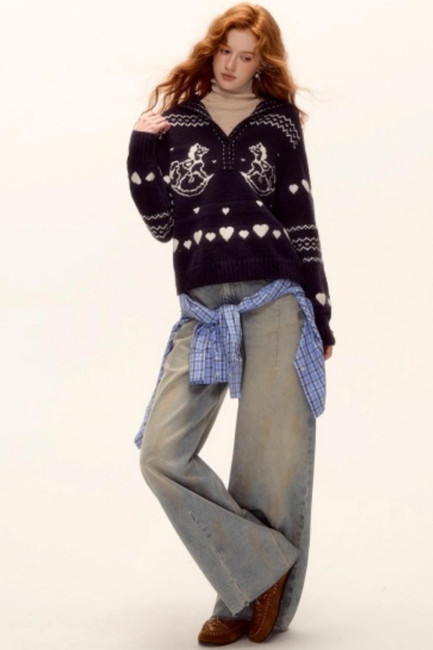 Retro Jacquard Knit Sweater