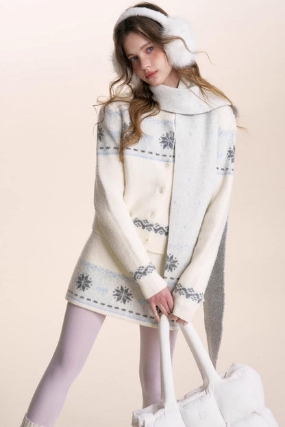 Wool Fair Isle Cardigan Set-Up