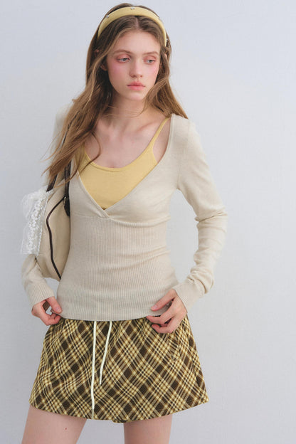 Wool Blend Color-Blocked Sweater