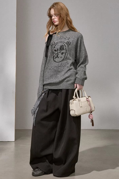 Knitted Two-Piece Sweater Pants Set