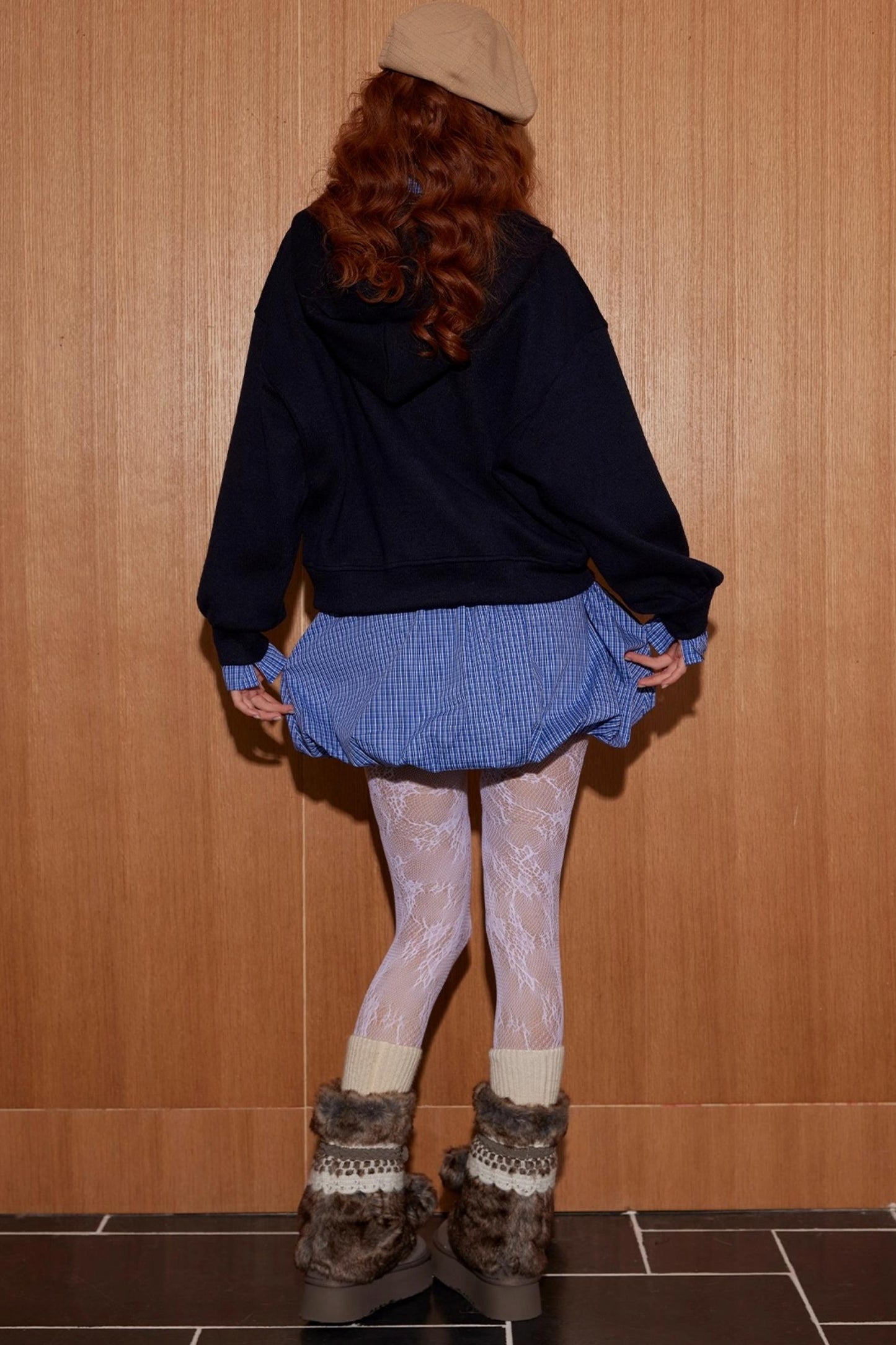 Plaid Mini Skirt Top With pants Set-Up