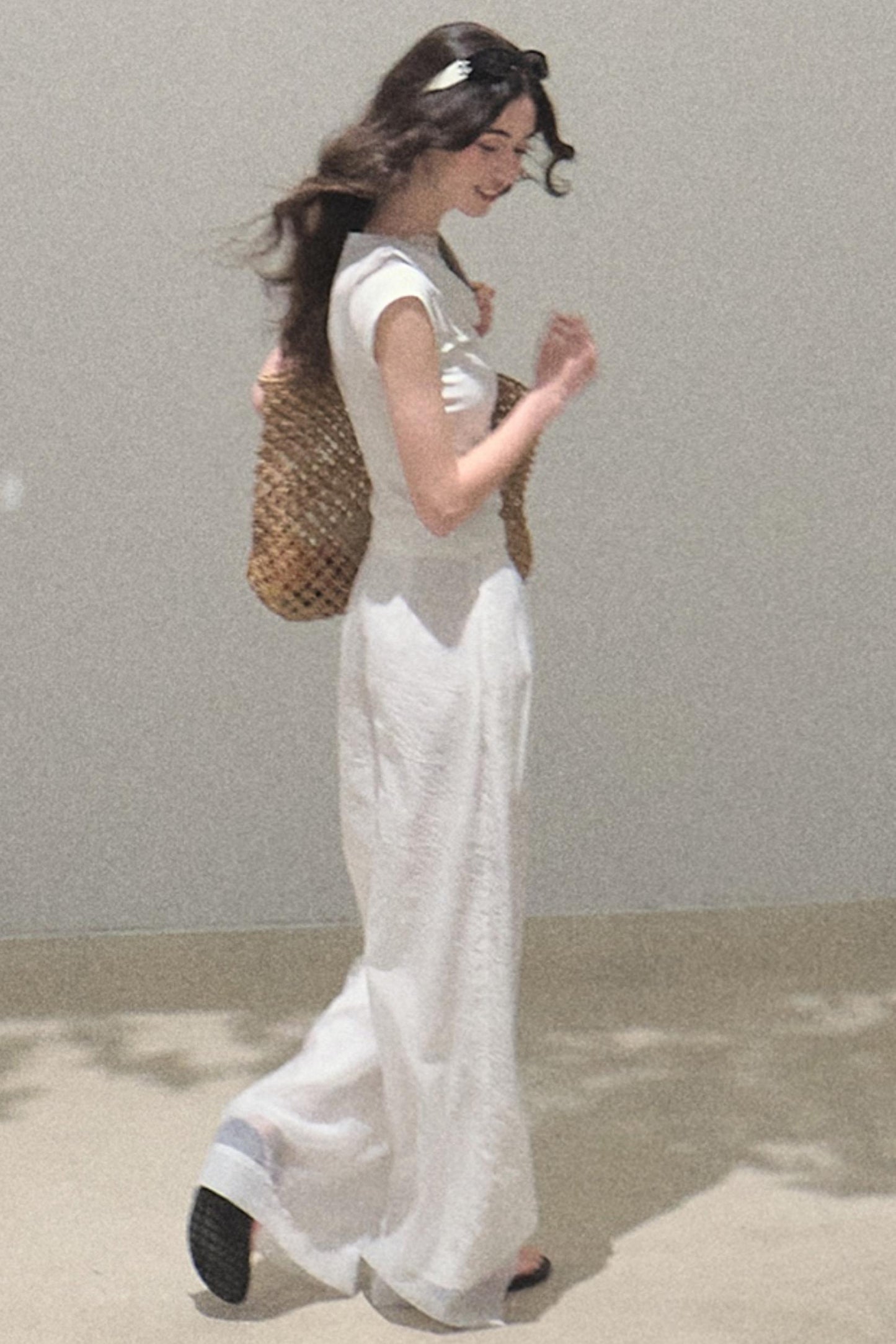 Iridescent Wide-Leg Trousers