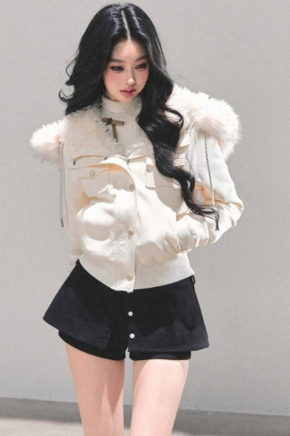 Hooded Faux Fur Winter Coat