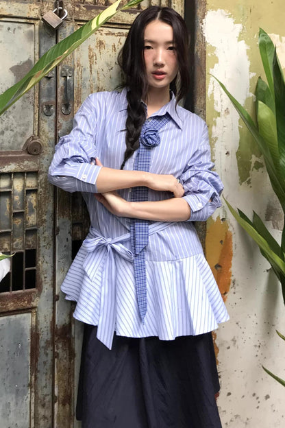 Layered Wave Stripes Dress