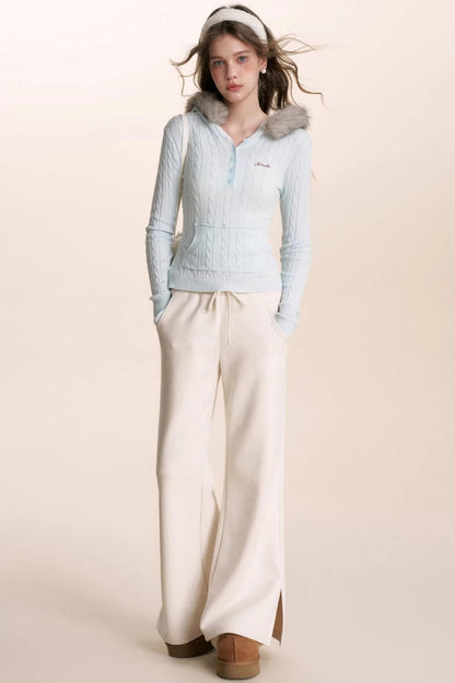 Plush Winter Fur Collar Sweater