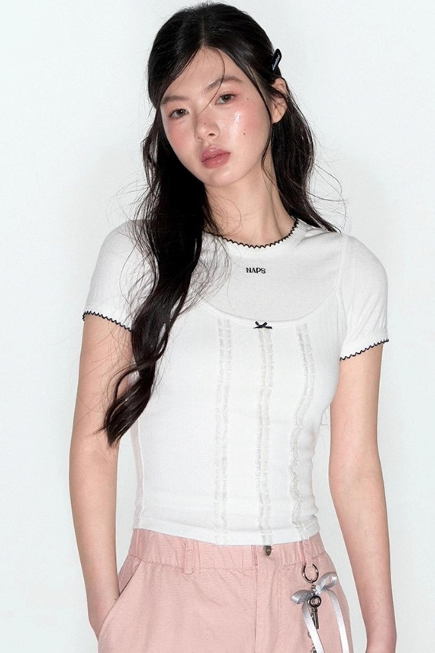 Original Slim Jacquard Short Sleeve Top Set-Up