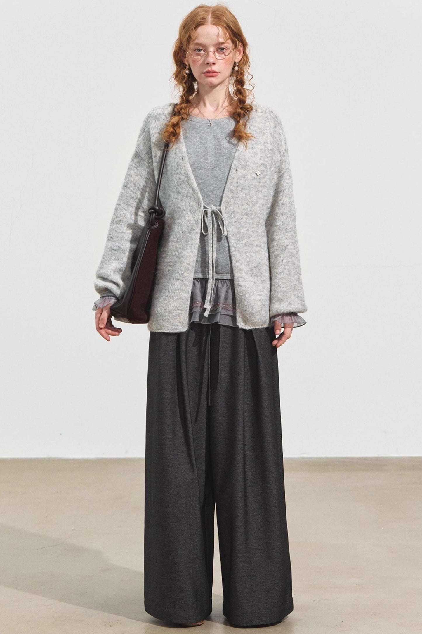 Double-Lace Raglan Sleeve Fleece Top