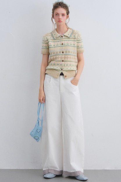 Wool Blend Fair Isle Top