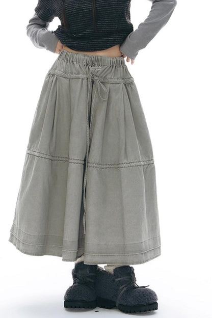 Elastic Cotton Dimensional Skirt