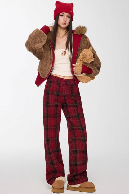 Red Winter Casual Pants