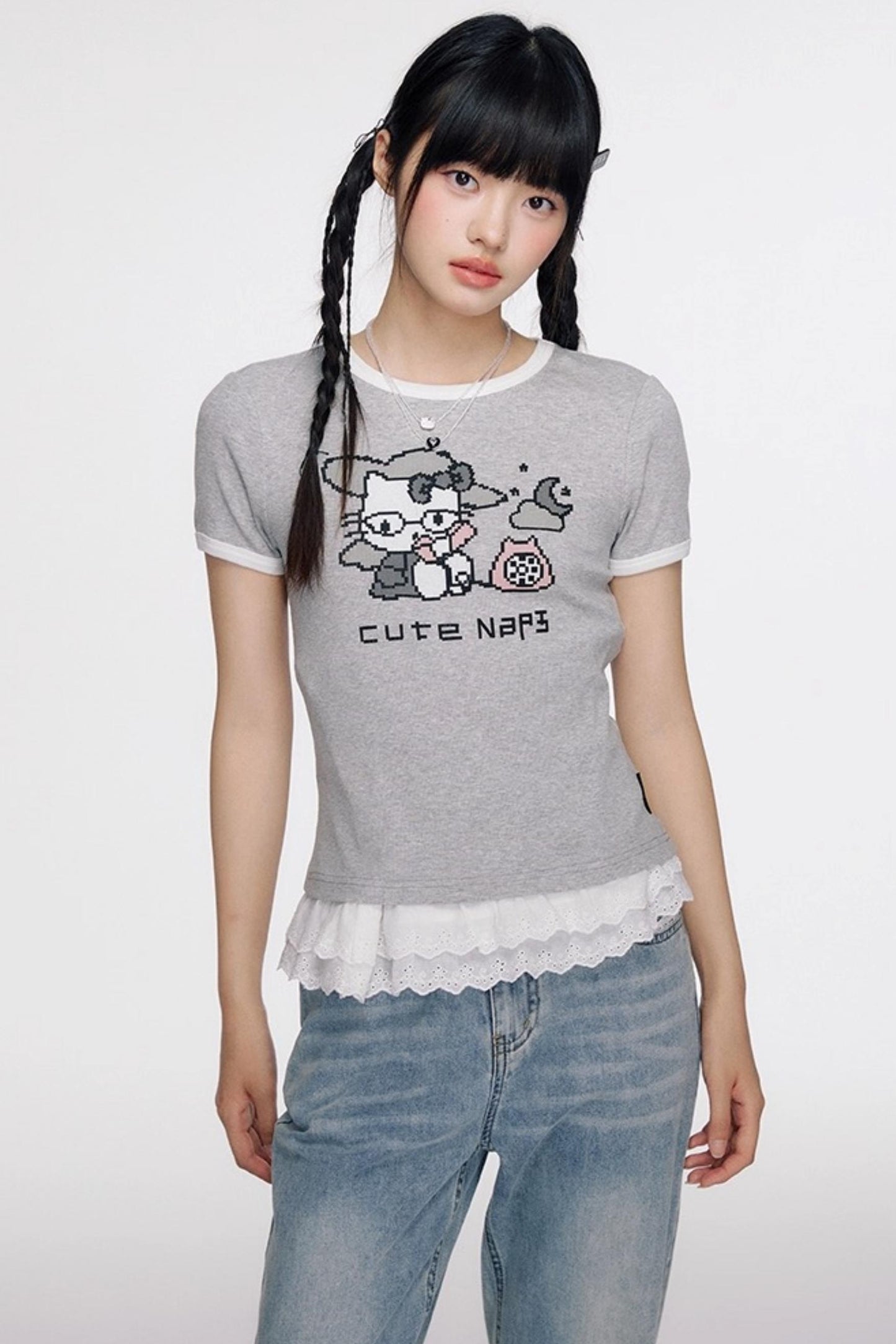 Original Cartoon Print Crop Top