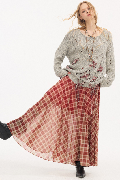 Strappy Quilted Hollow Sweater