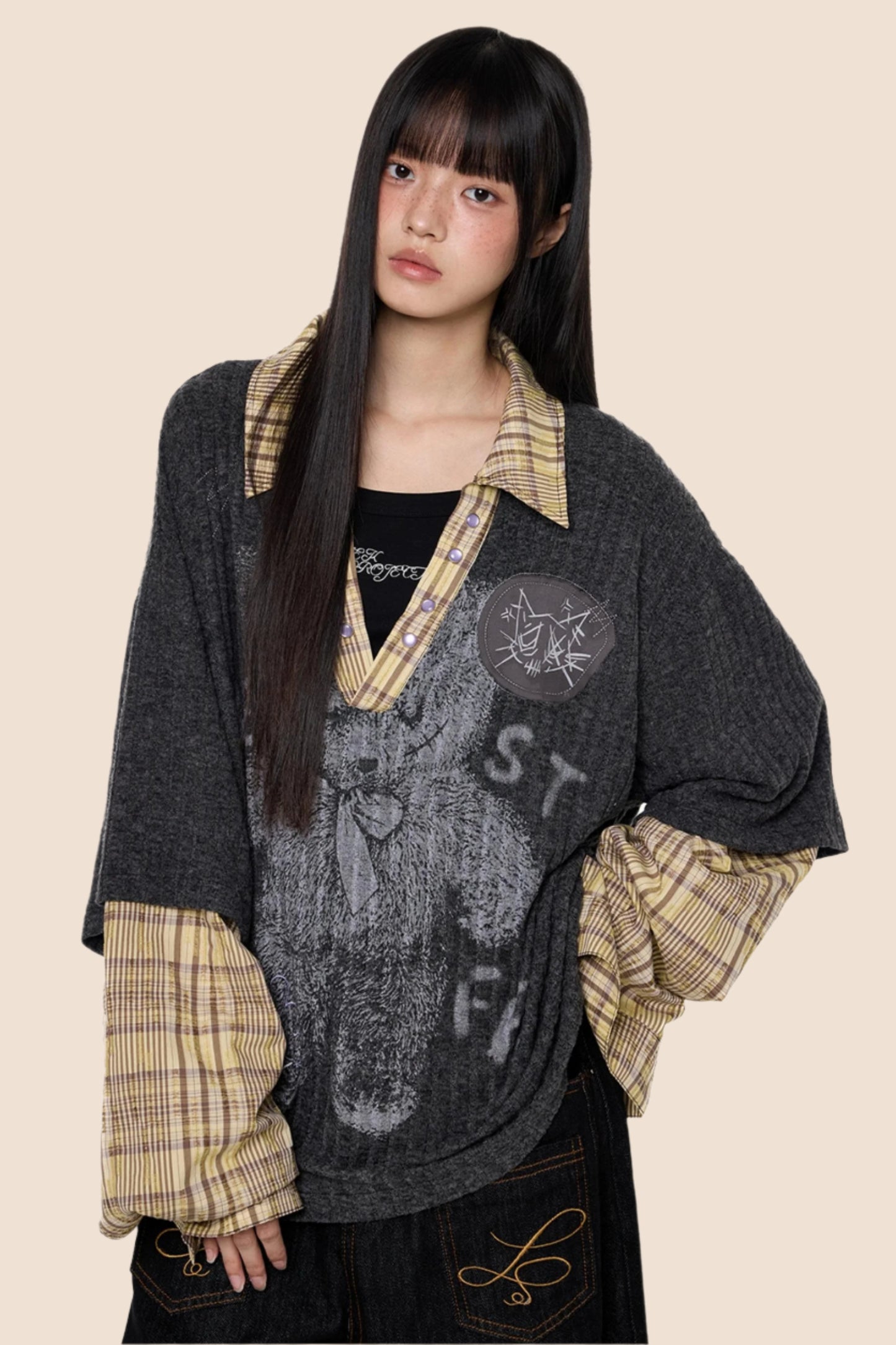 Graphic Knit Polo Shirt