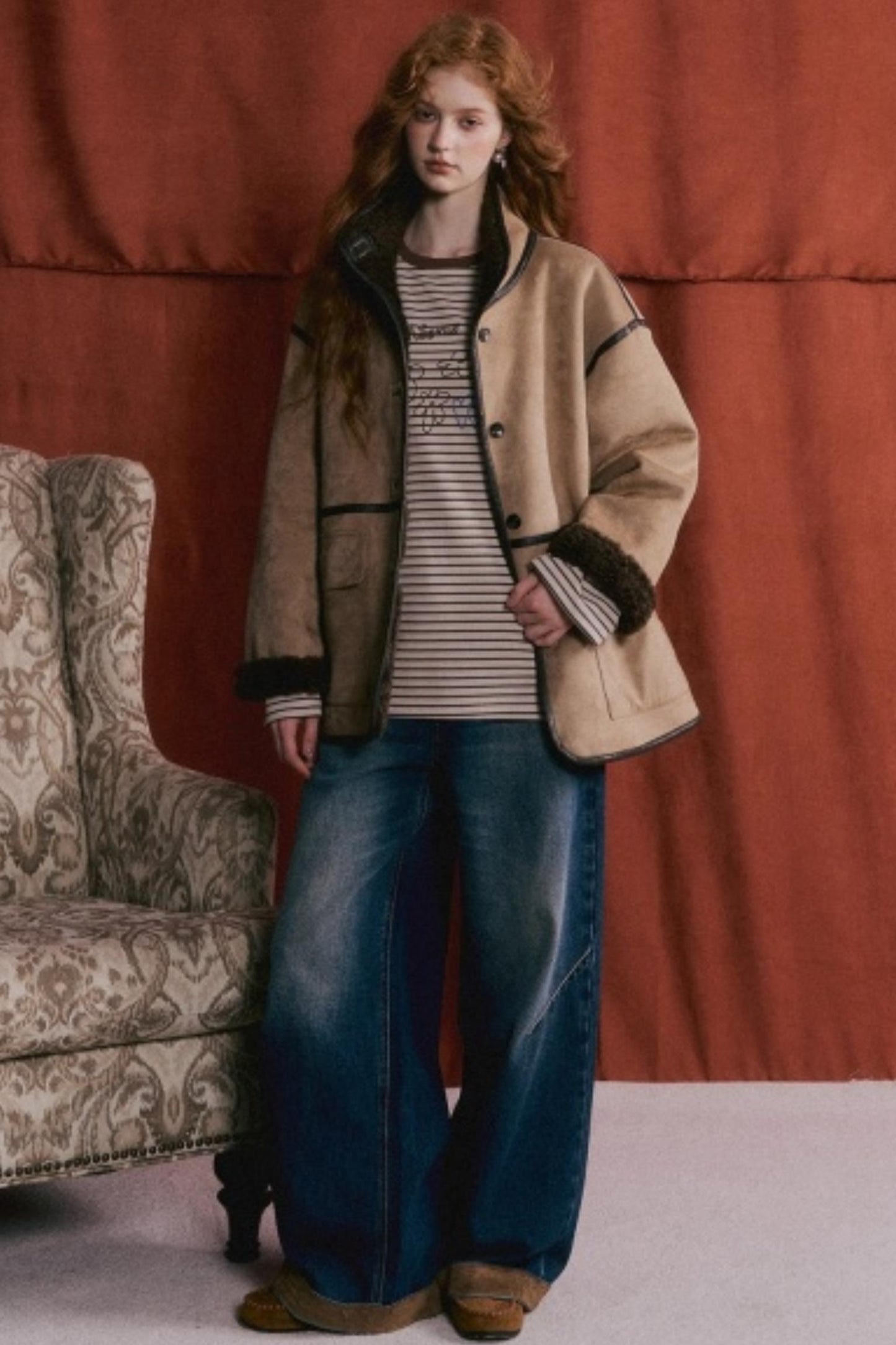 Reversible Suede Lambswool Jacket