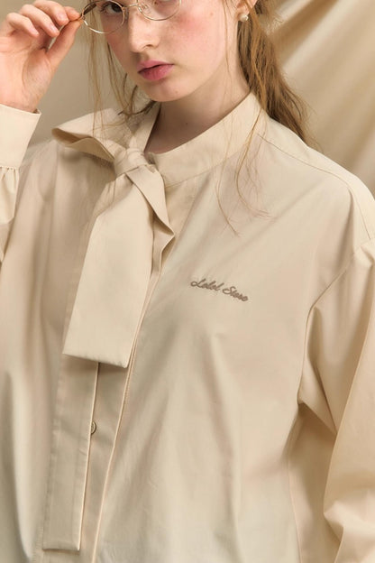 Vintage Bow Strap Striped Shirt