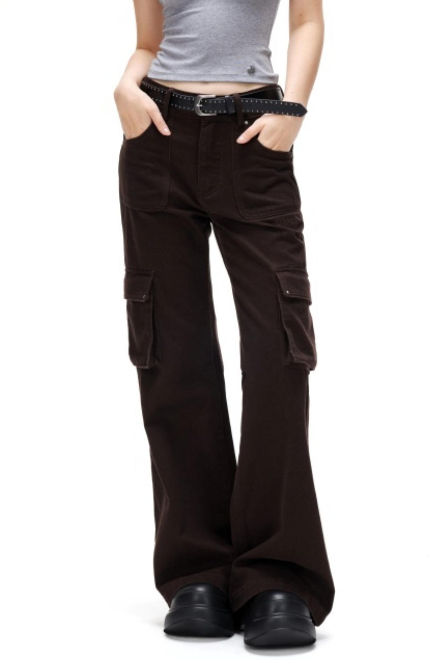 Retro Embroidered Rivet Pants