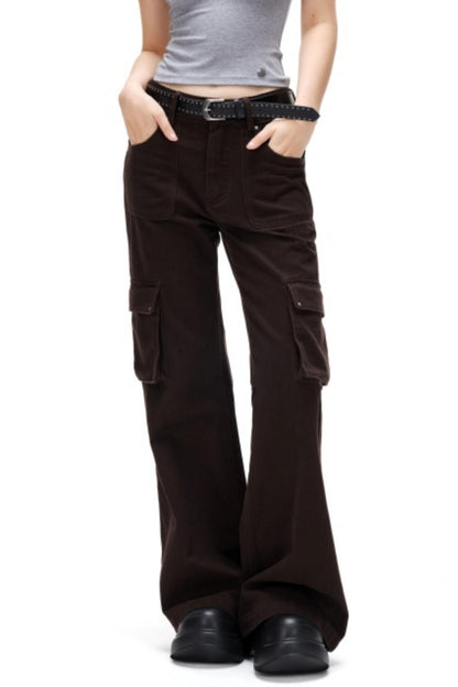 Retro Embroidered Rivet Pants