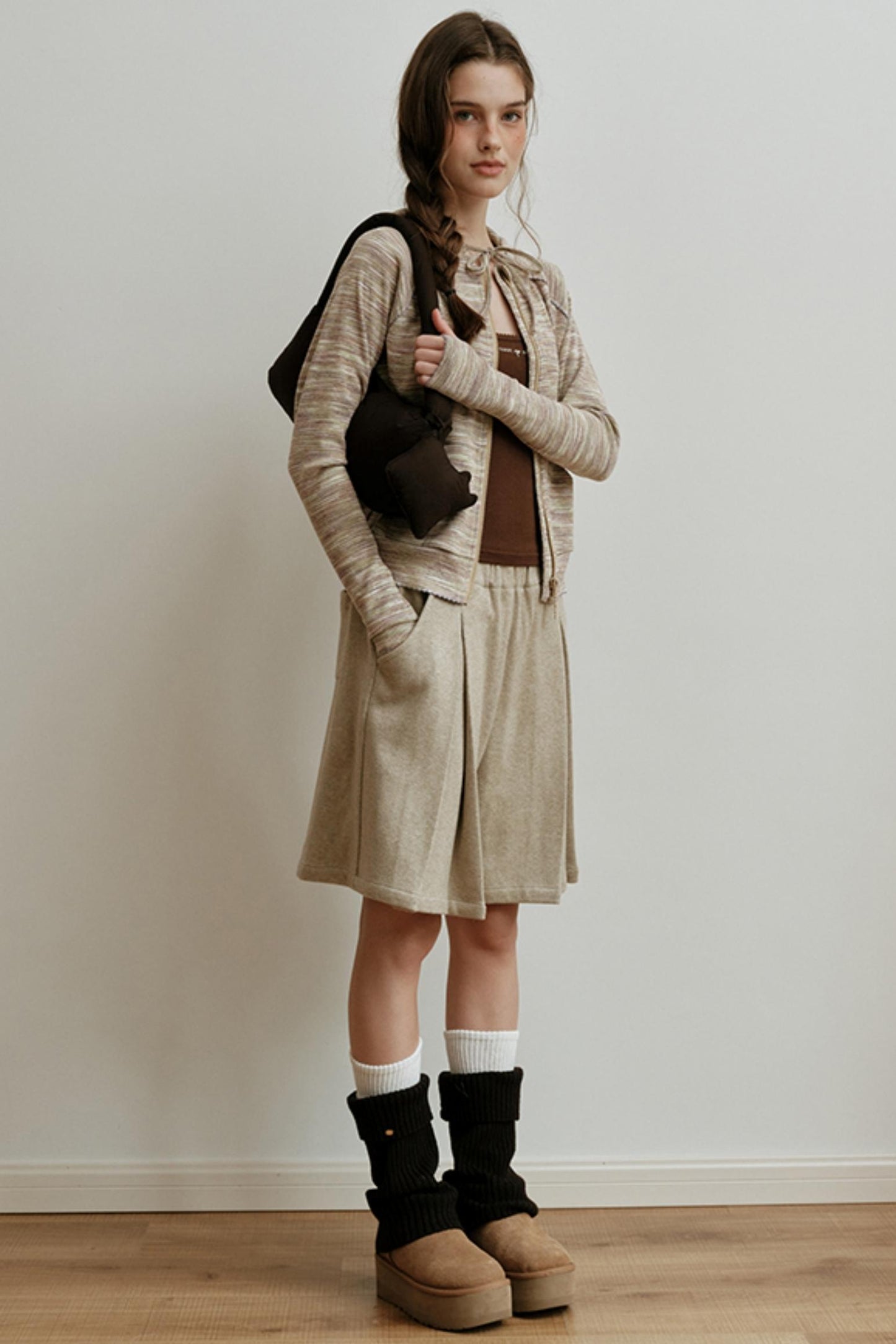 Yarn-Dyed Wool Bermuda Skirt