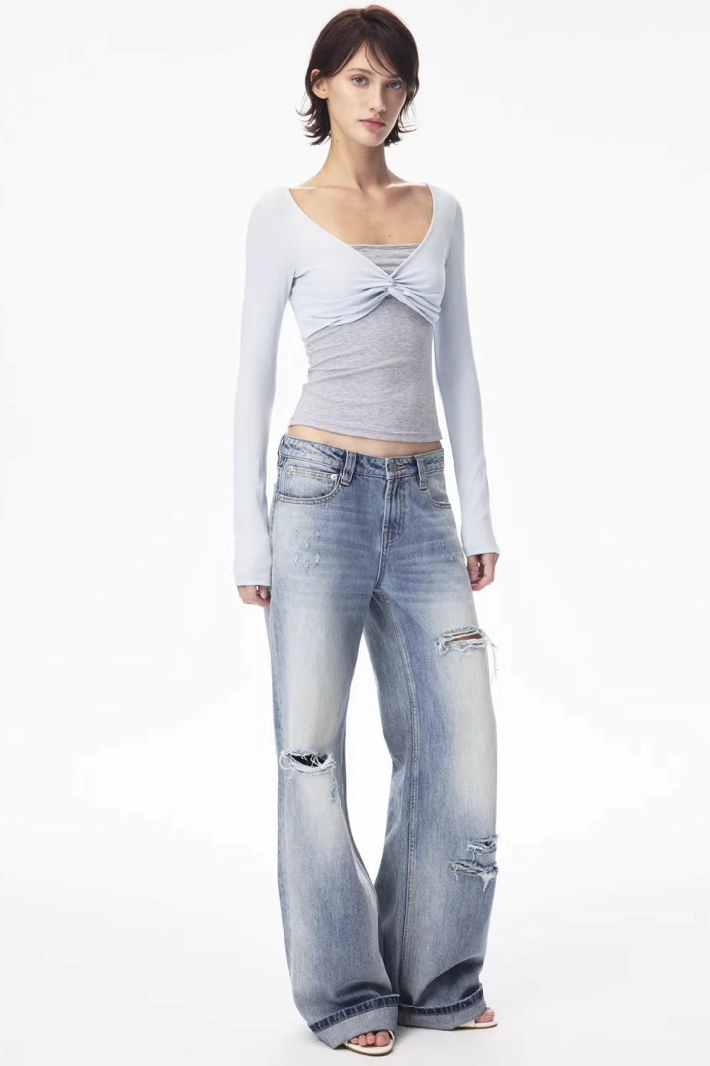 Color-Blocked Knot Design Top