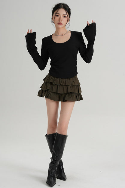 Classic High Waisted Pleated Skirt