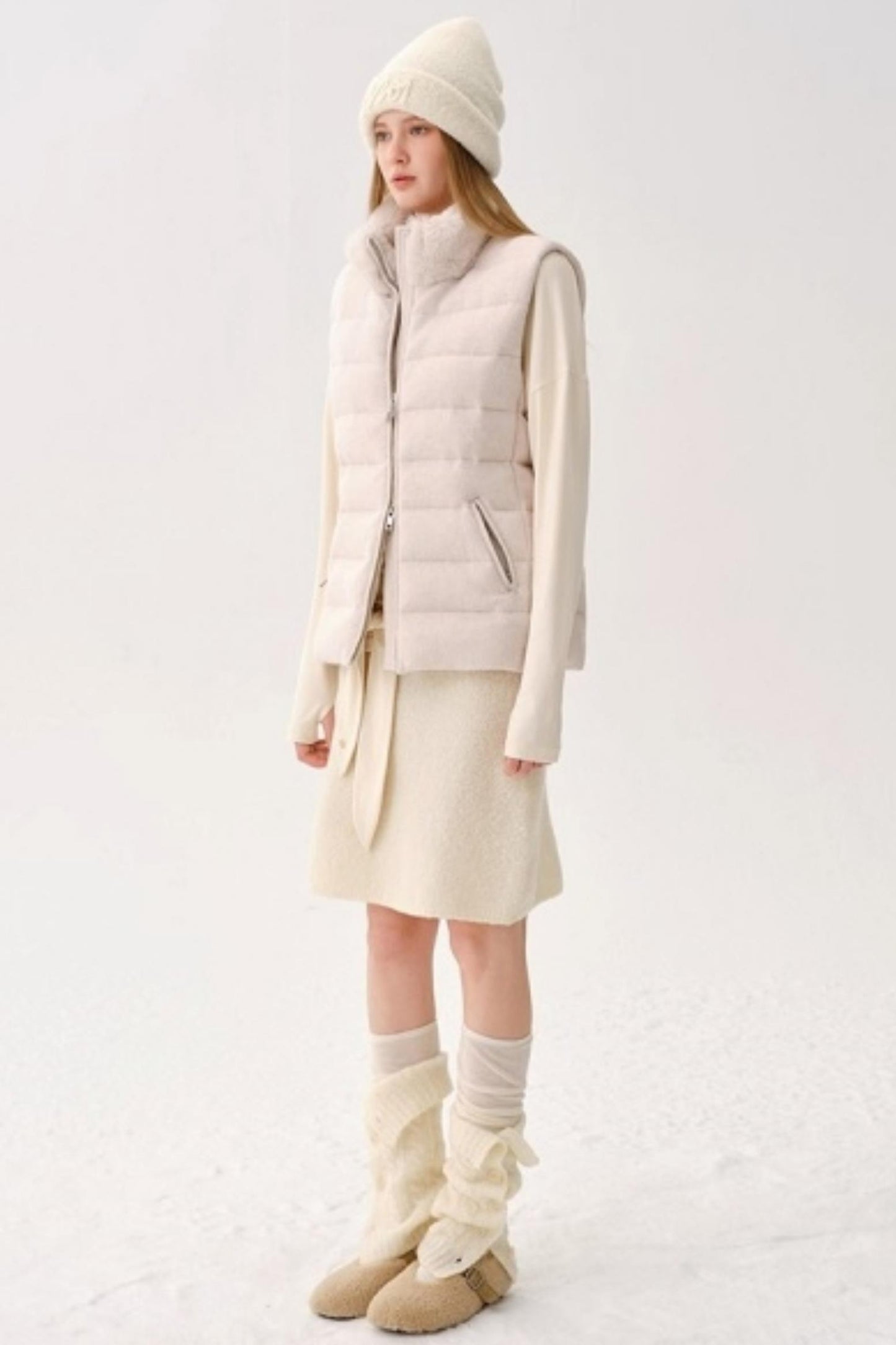 Retro Wool Blended Cardigan Set-Up