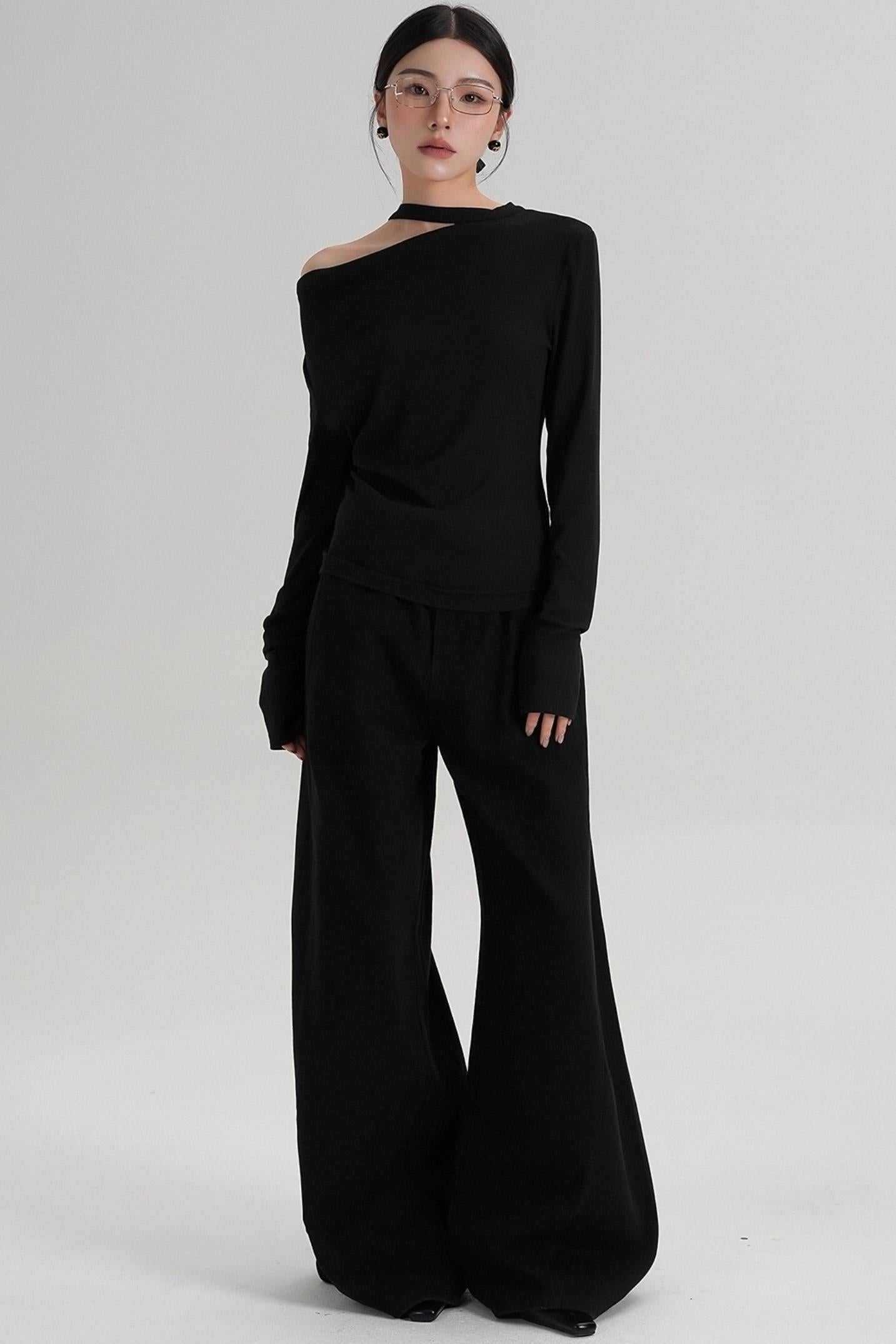 High-End Design Long-Sleeved T-Shirt Top