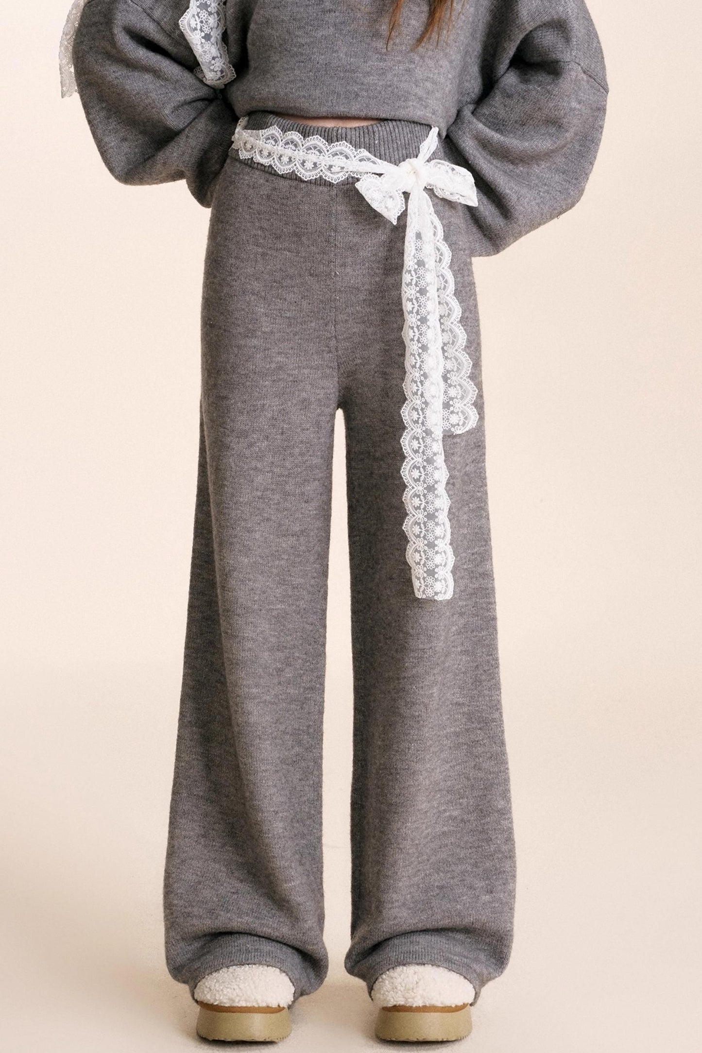 Romantic Lace Wool Sweater Set-Up