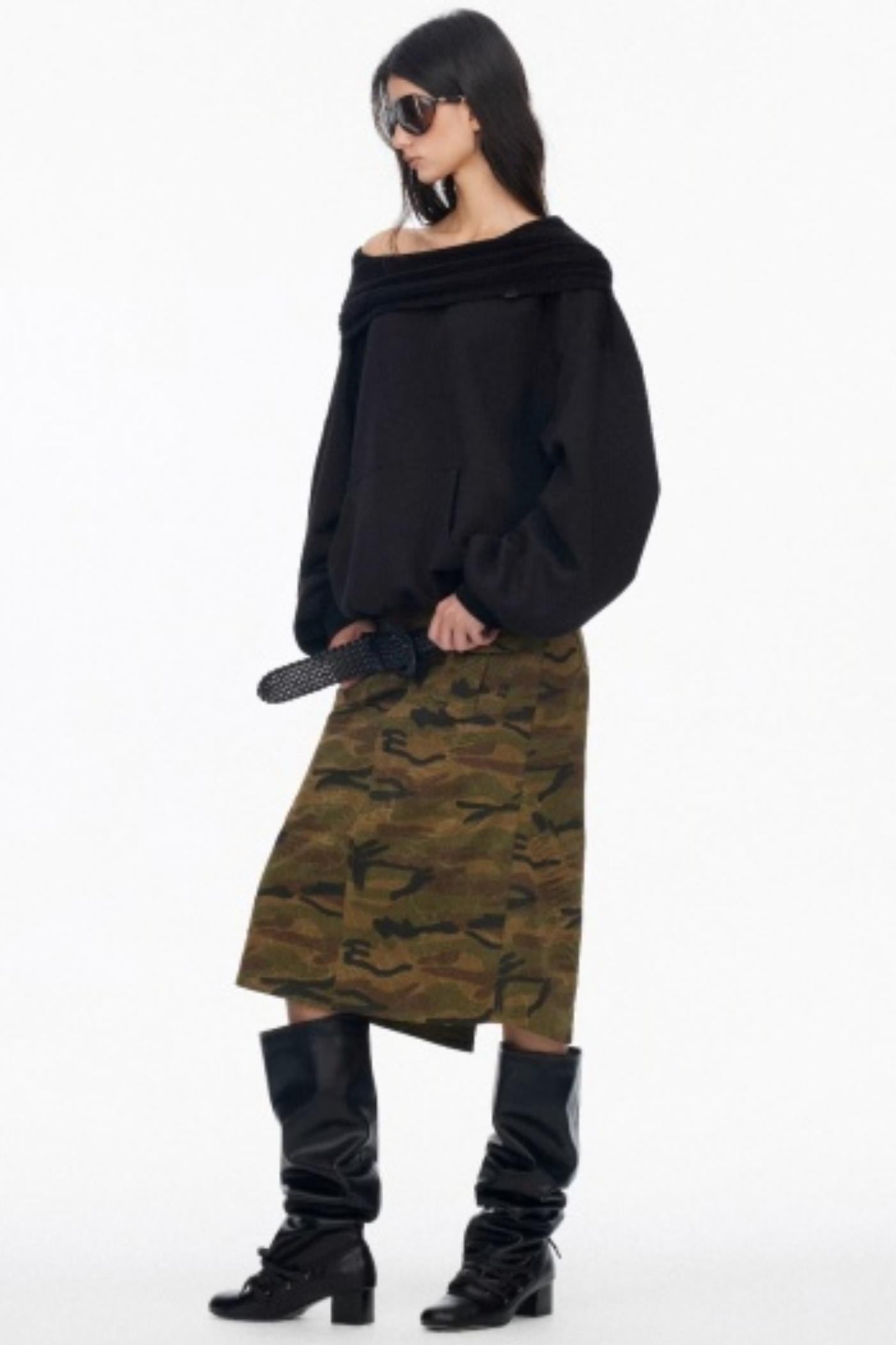 Vintage Camouflage Slimming Mermaid Skirt