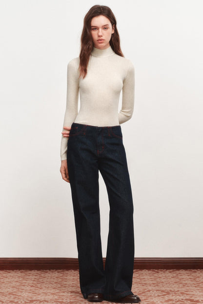 High Neck Knitted Sweater Top