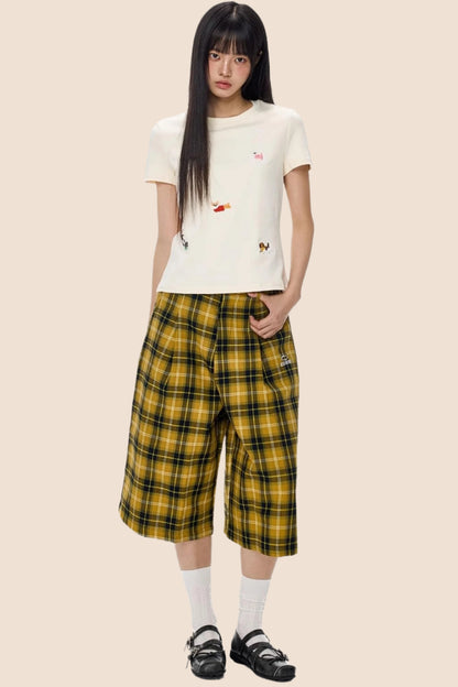 American Plaid Cropped Pants