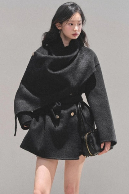 Winter Plaid Wool Coat