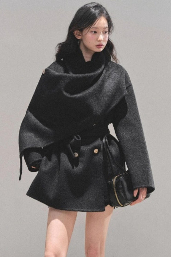 Winter Plaid Wool Coat