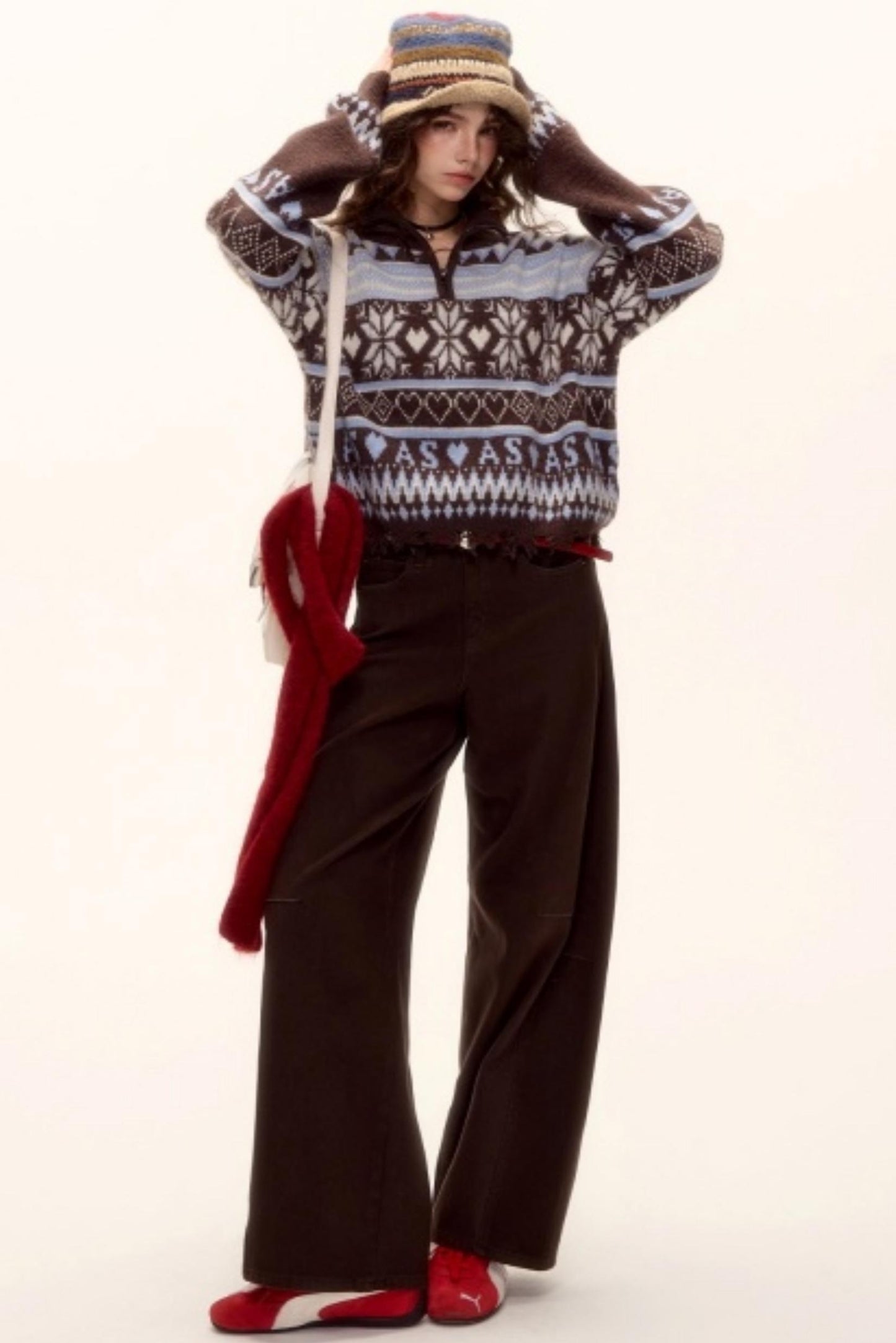 Scimitar Red Belt Denim Pants