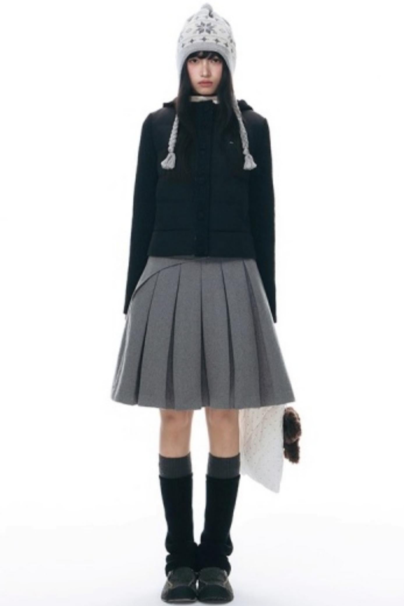 Patchwork Cropped Down Jacket