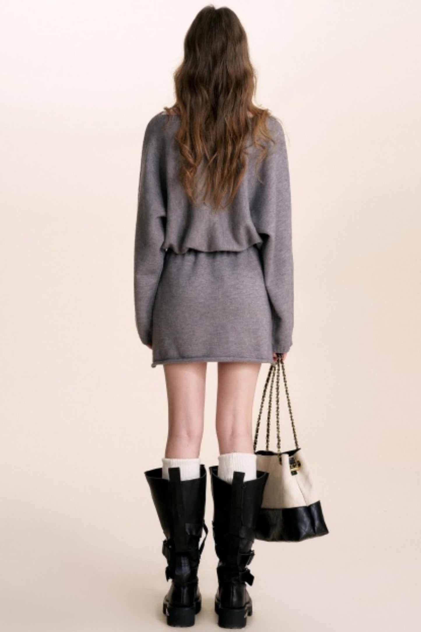 French Knit Off-Shoulder Dress