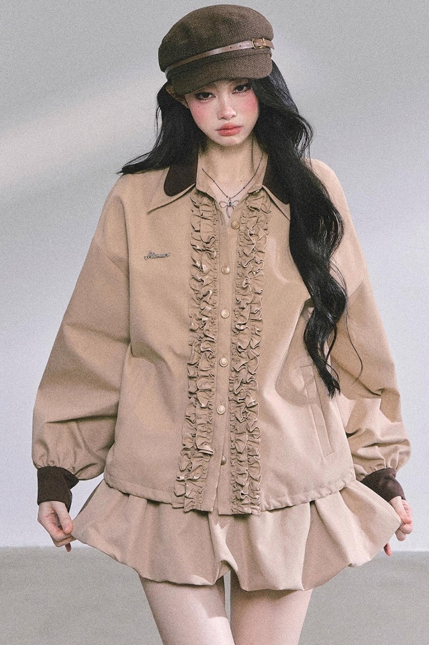 Autumn Two-Piece Jacket Skirt Set-Up