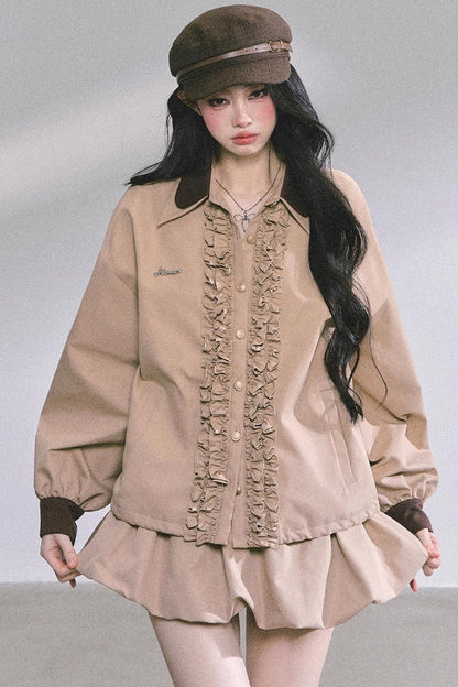 Autumn Two-Piece Jacket Skirt Set-Up