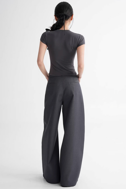 Elegant Color-Blocking Wide-Leg Pants