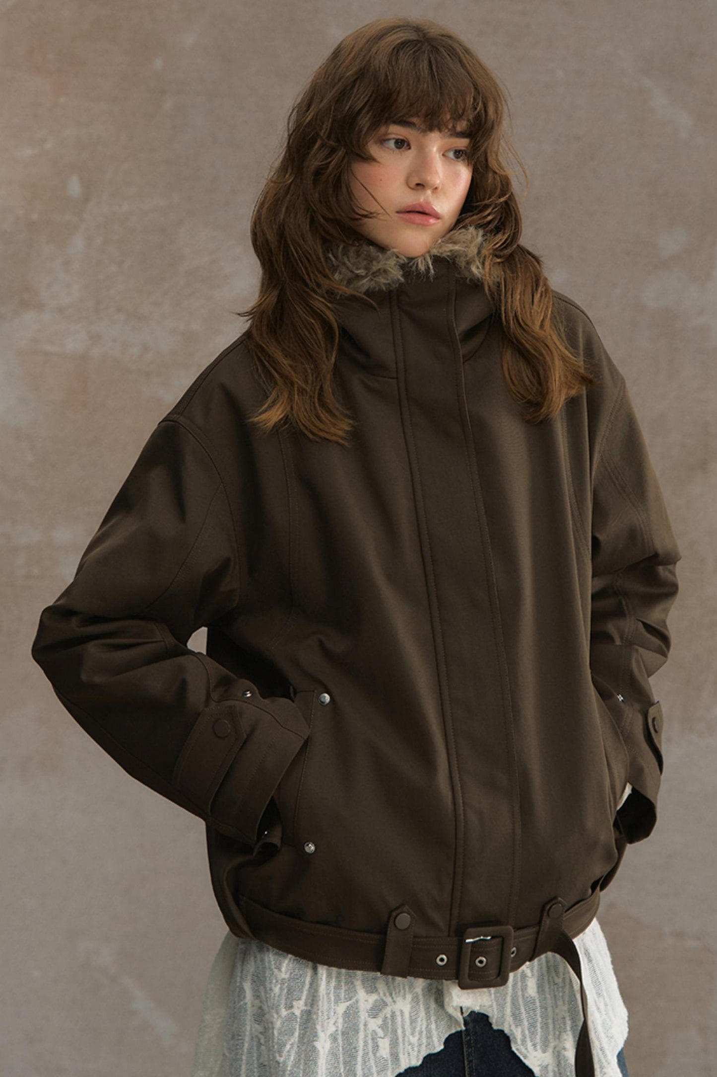 Time Traveler Fur Collar Jacket