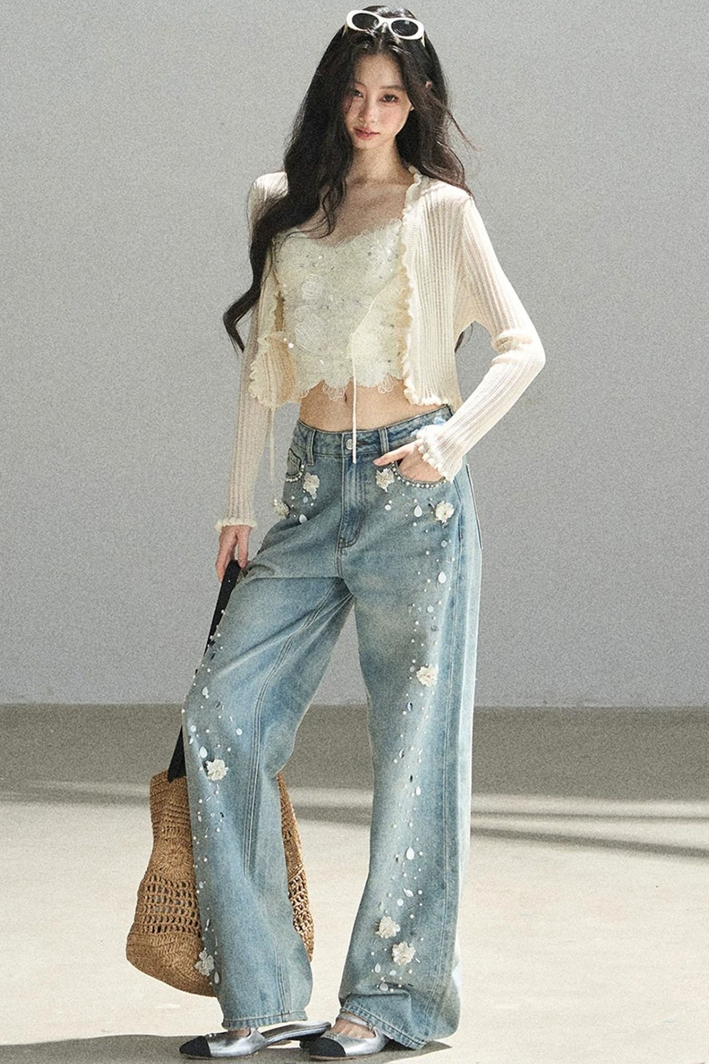 French Lace Knitted Top Set-Up
