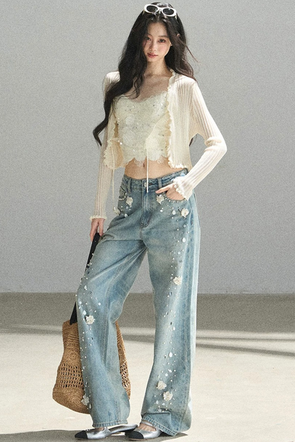 French Lace Knitted Top Set-Up