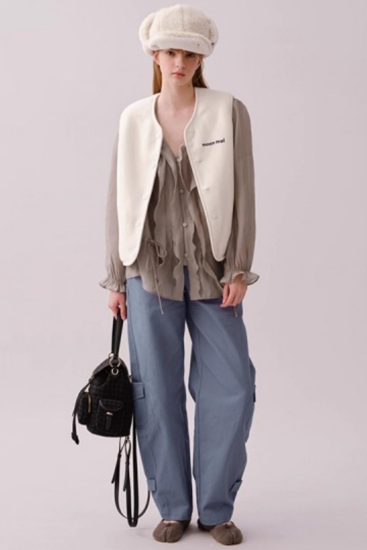 Reversible Floral Suede Vest