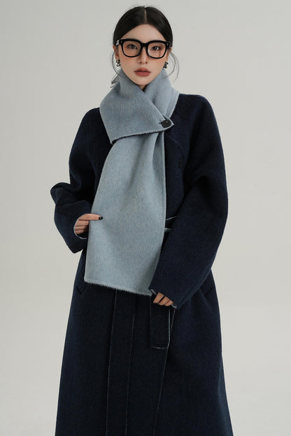 Reversible Long Wool Coat