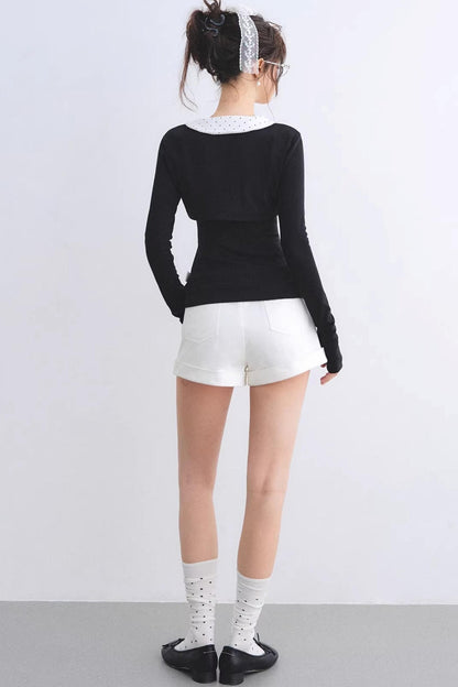 Polka Dot Lace Cardigan Set